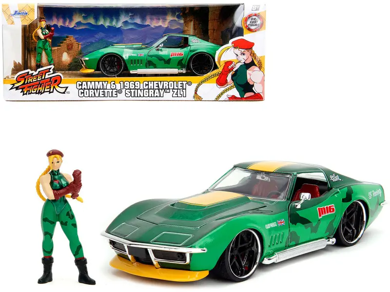 1:24 Street Fighter - Cammy W/1969 Chevrolet Corvette Stingray Zl1 -- Jada 1