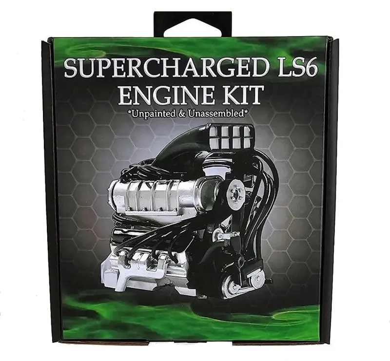 1:24 Supercharged Ls6 V8 Engine + Accessories -- Plastic Kit -- Dda Collectibles 1