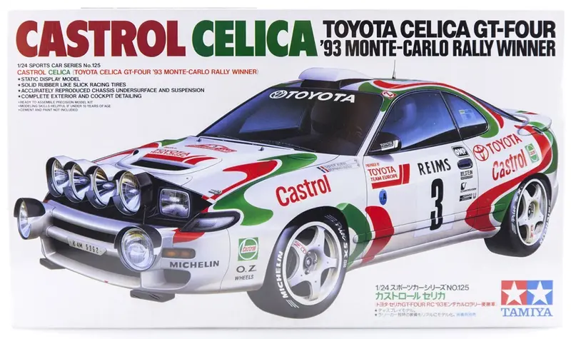 1:24 Toyota Celica Castrol 1993 Monte-Carlo Rally Winner - Plastic Kit -- Tamiya 1