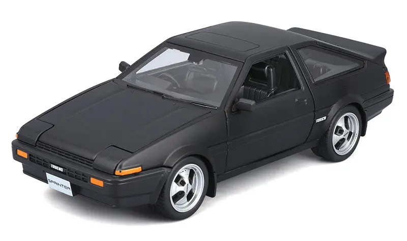 1:24 Toyota Sprinter Trueno Ae86 Corolla -- Matte Black -- Maisto 32916 1