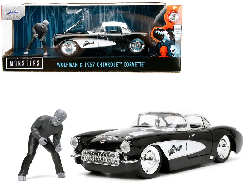 1:24 Wolfman W/1957 Chevrolet Corvette -- Universal Monsters -- Hollywood Jada 1