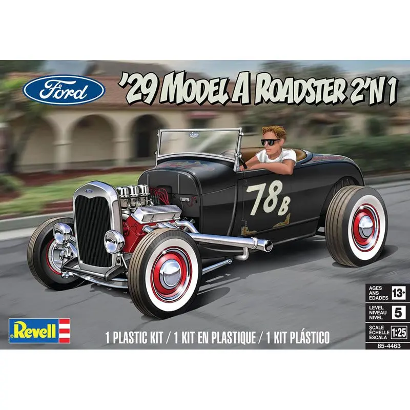 1:25 1929 Ford Model A Roadster -- Plastic Kit -- Revell 14463 1