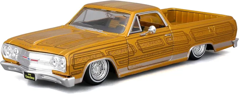 1:25 1965 Chevrolet El Camino Lowrider -- Gold Metallic -- Maisto Design (1:24) 1