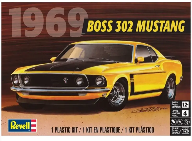 1:25 1969 Ford Mustang Boss 302 -- Plastic Kit -- Revell 14313 1