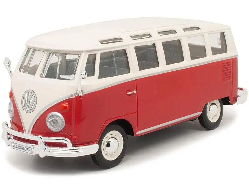 1:25 Volkswagen Kombi Van Samba Bus -- Red/White -- Maisto (1:24) 2