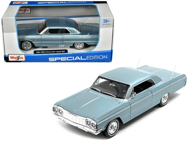 1:26 1964 Chevrolet Impala Ss -- Blue Metallic -- Maisto (1:24) 1