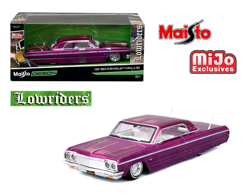 1:26 1964 Chevrolet Impala Ss Lowrider -- Candy Purple -- Maisto Design (1:24) 1