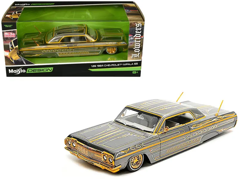 1:26 1964 Chevrolet Impala Ss Lowrider -- Grey Metallic -- Maisto Design (1:24) 1