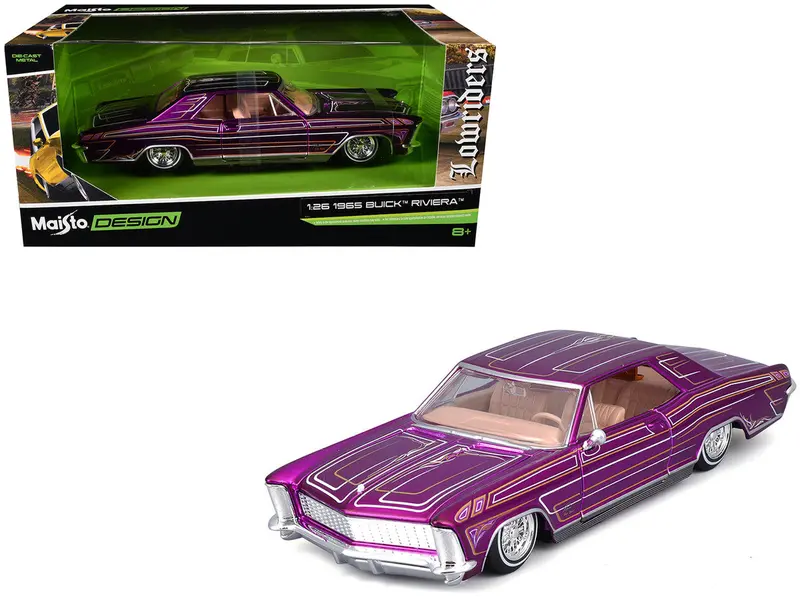 1:26 1965 Buick Riviera Lowrider -- Purple Metallic -- Maisto Design (1:24) 1
