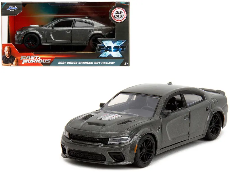 1:32 Dom's 2021 Dodge Charger Srt Hellcat -- Grey -- Fast & Furious X Jada 1