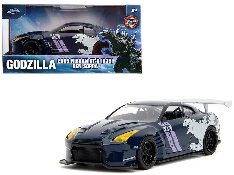 1:32 Nissan Gt-R (R35) Ben Sopra -- "Godzilla" Dark Blue -- Jada 1