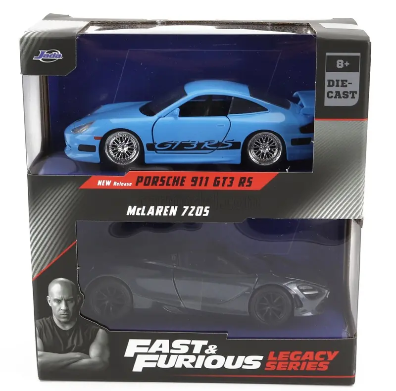 1:32 Twin-Pack Shaw Mclaren 720S & Porsche 911 Gt3 -- Fast & Furious Jada 1