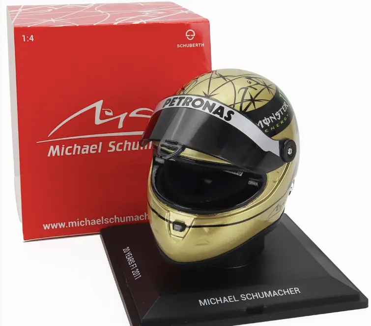1:4 Helmet -- Michael Schumacher - 20Th Anniversary - Mercedes -- Mini Helmet F1 1