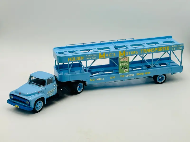 1:43 1956 Ford F600 Transporter Truck -- Light Blue -- Armco Model Cars 1