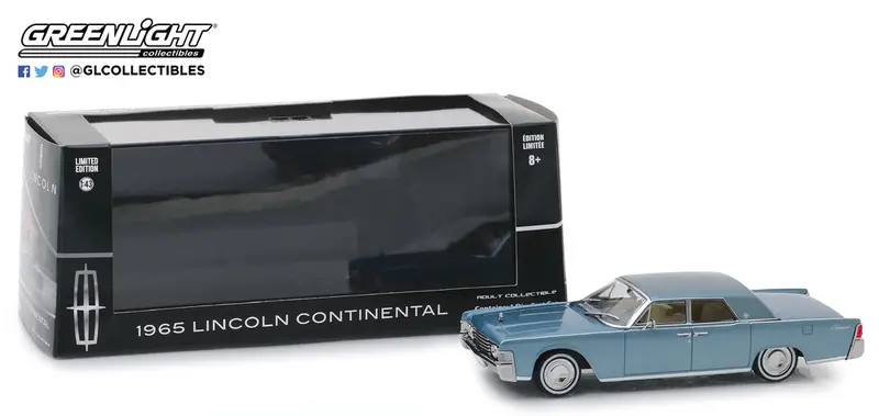 1:43 1965 Lincoln Continental -- Blue -- Greenlight 1