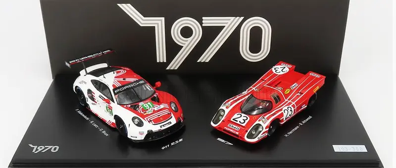 1:43 1970 24H Le Mans Twin Set -- 1970 Winner Porsche 917K/2020 911 -- Spark 2