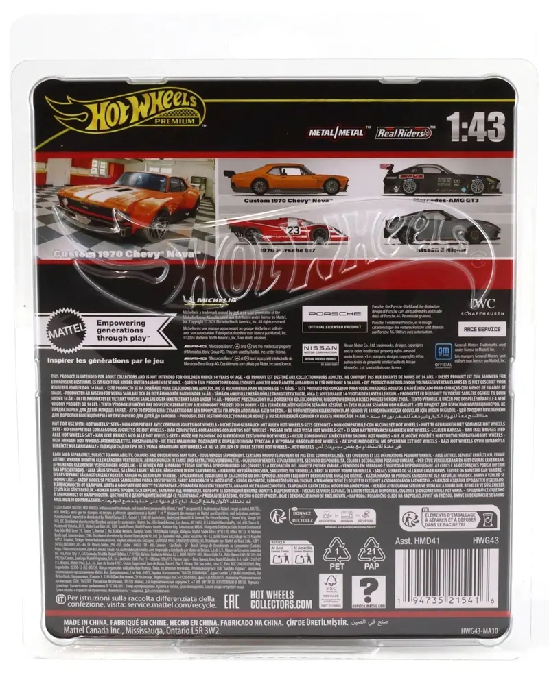 1:43 1970 Chevrolet Nova Custom Widebody -- Orange -- Hot Wheels Hwg43 2