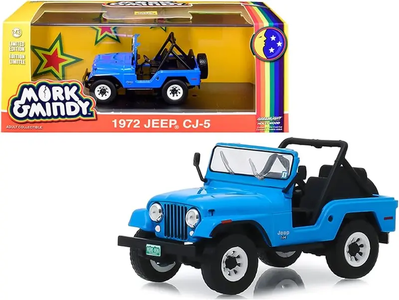 1:43 1972 Jeep Cj-5 -- Blue "Mork & Mindy" -- Greenlight 1