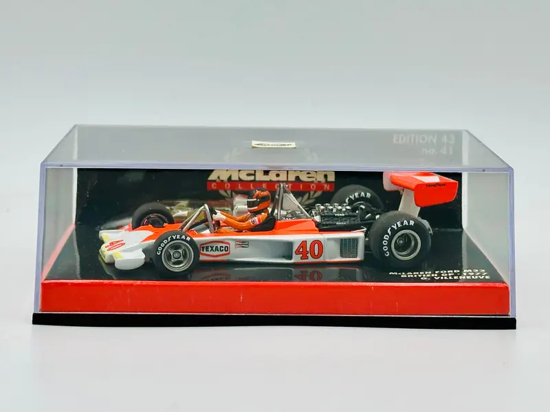 1:43 1977 Gilles Villeneuve -- British Gp -- Mclaren Ford M23 -- Minichamps F1 1