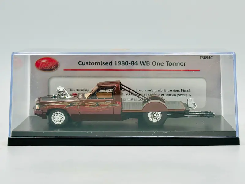 1:43 1980-84 Holden Wb One Tonner -- Wild Cherry Red W/Graphics -- Trax Trr94c 1