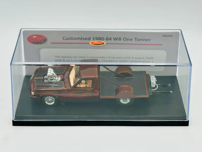 1:43 1980-84 Holden Wb One Tonner -- Wild Cherry Red W/Graphics -- Trax Trr94c 2