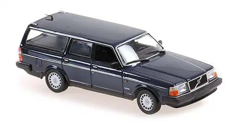 1:43 1986 Volvo 240 Gl Break -- Dark Blue -- Minichamps 1