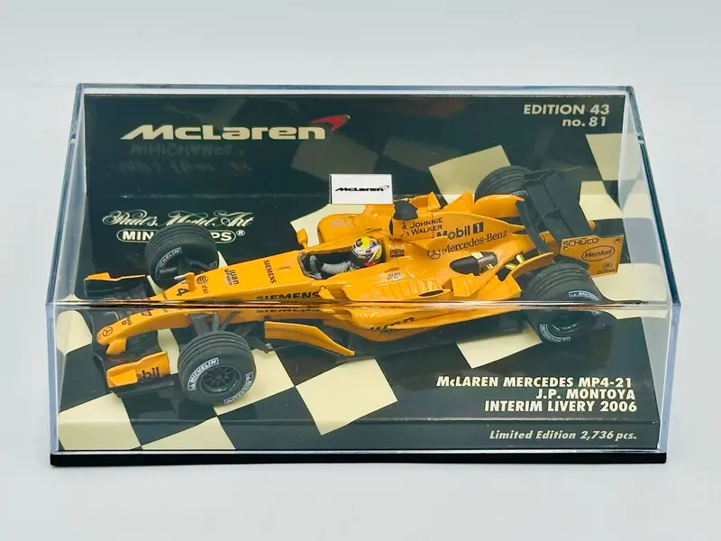 1:43 2006 Juan Pablo Montoya -- #4 Mclaren Mercedes Mp4-21 -- Minichamps F1 2