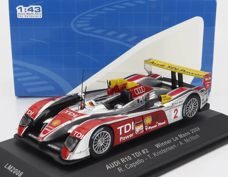 1:43 2008 Le Mans 24 Hour Winner -- #2 Audi R10 Tdi -- Ixo Models 1