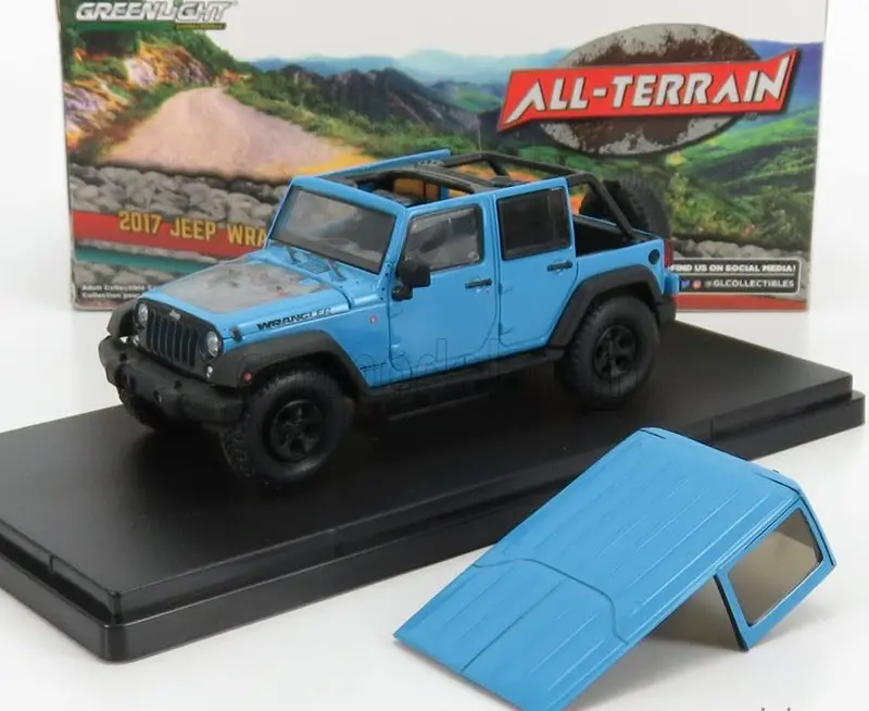 1:43  2017 Jeep Wrangler Unlimited Big Bear -- Bright Blue -- Greenlight 1