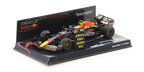 1:43 2022 Max Verstappen -- World Championship Winner -- Minichamps F1 1