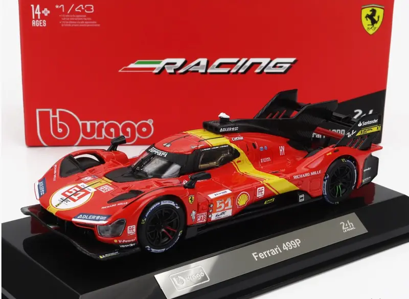1:43 2023 Lemans 24H Winner -- #51 Ferrari 499P -- Bburago Premium 1