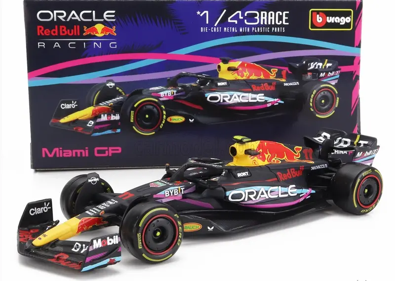 1:43 2023 Sergio Perez -- Miami Gp -- #11 Red Bull Racing Rb19 -- Bburago F1 1