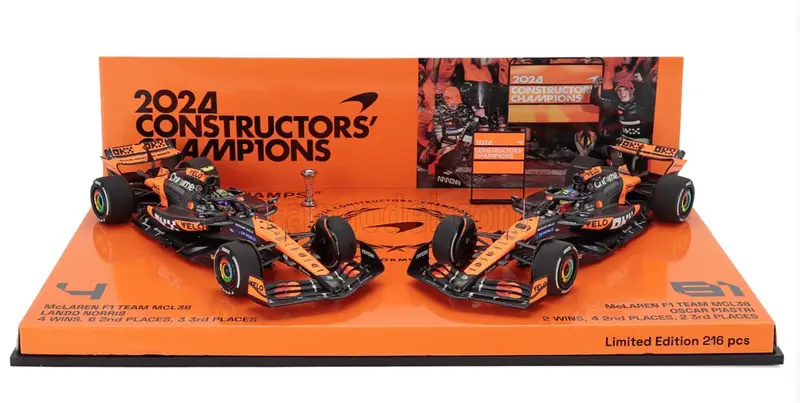 1:43 2024 Constructors Champion Twin Set -- Mclaren Mcl38 -- Minichamps F1 1