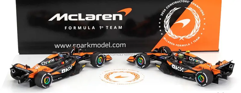 1:43 2024 Constructors Champion Twin Set -- Mclaren Mcl38 -- Spark F1 2