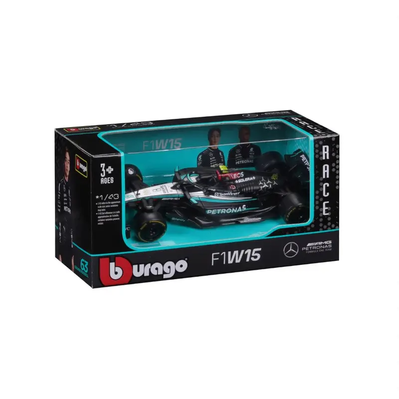 1:43 2024 Lewis Hamilton -- #44 W15 Mercedes-Amg Petronas -- Bburago F1 1
