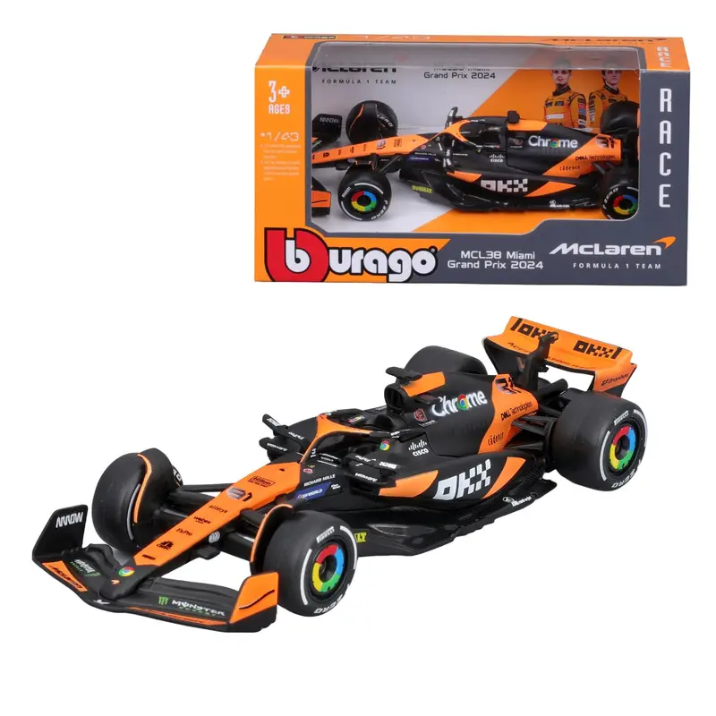 1:43 2024 Oscar Piastri -- Miami Gp -- #81 Mclaren Mcl38 -- Bburago F1 1