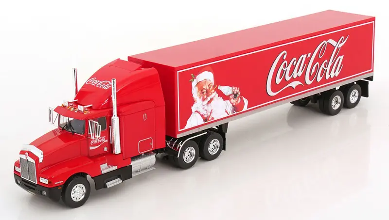 1:43 Coca-Cola Christmas Santa -- 1986 Kenworth T600 Truck W/Trailer -- Werk83 1