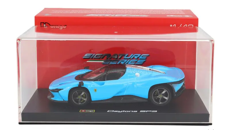 1:43 Ferrari Daytona Sp3 Spider -- Light Blue -- Bburago Signature Series 1