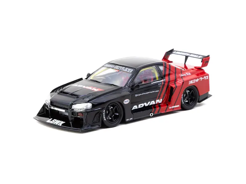1:43 Lbwk Nissan E-R34 Super Silhouette Skyline Gtr - Advan -- Tarmac Works 1