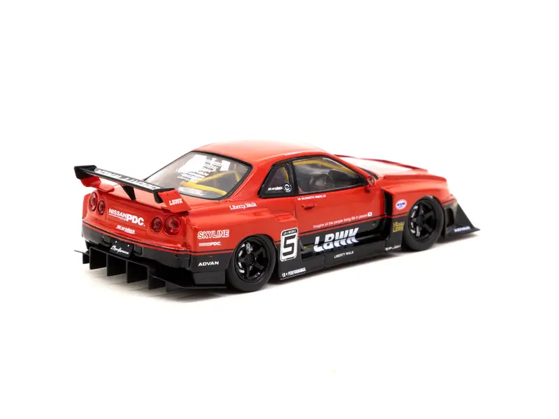1:43 Lbwk Nissan E-R34 Super Silhouette Skyline Gtr - Liberty Walk Red -- Tarmac 2