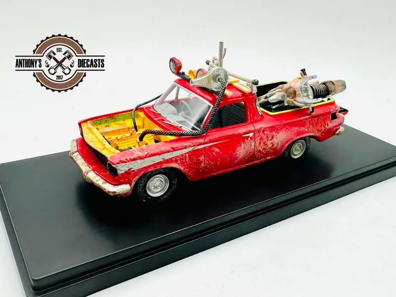 1:43 Mad Max -- 1963 Ej Holden Ute With Goose's Police Kawasaki Bike -- Ace/Dda 1