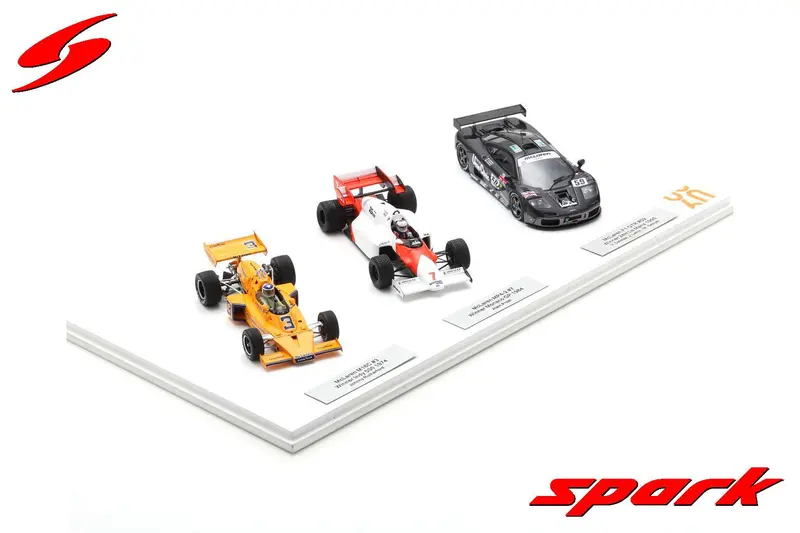 1:43 Mclaren Triple Crown -- Monaco F1, Indy 500, 24 Hr Le Mans -- Spark 1