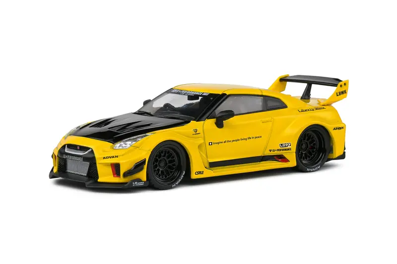 1:43 Nissan Gtr R35 Lb Silhouette Liberty Walk -- Yellow/Black -- Solido 1