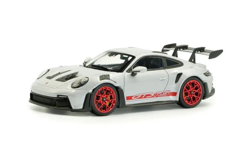 1:43 Porsche 911 (992) Gt3 Rs 2023 -- Ice Grey Metallic W/Pyro Red Stripe -- Sol 1