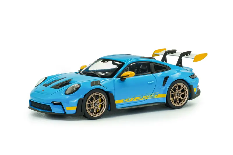 1:43 Porsche 911 (992) Gt3 Rs 2023 -- Riviera Blue W/Yellow Stripe -- Solido 1