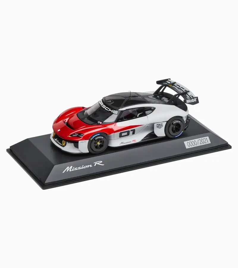 1:43 Porsche Mission R -- #01 White/Red -- Spark 1