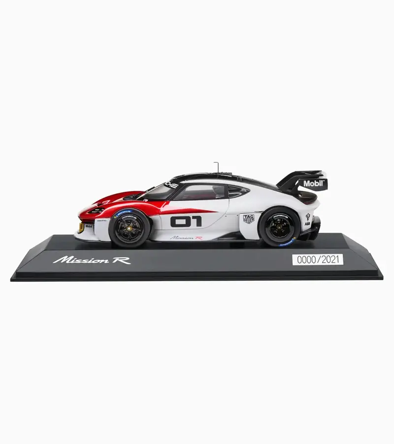 1:43 Porsche Mission R -- #01 White/Red -- Spark 2