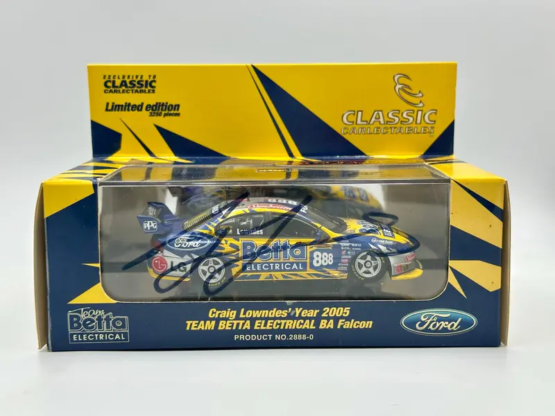 1:43 *Signed* 2005 Craig Lowndes -- #888 Ford Ba Falcon -- Classic Carlectables 1