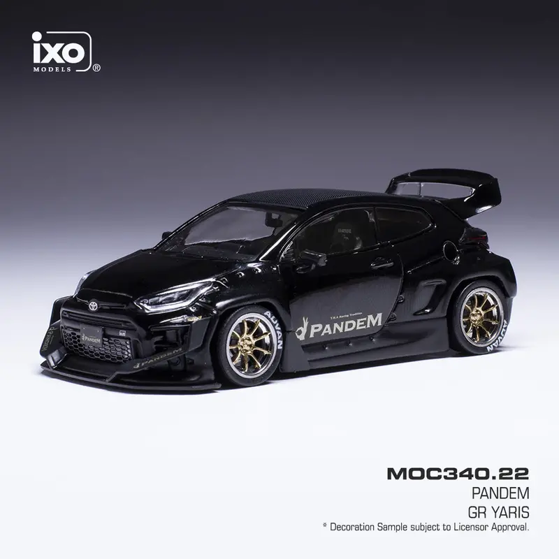 1:43 Toyota Gr Yaris Pandem -- Black -- Ixo Models 1