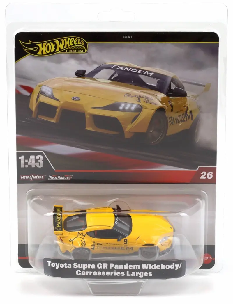 1:43 Toyota Supra Gr Pandem Widebody -- Yellow -- Hot Wheels Hmd41-Jcn77 1